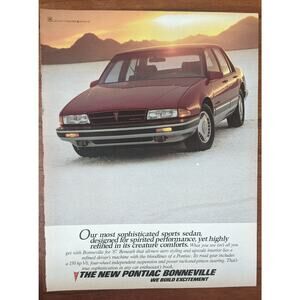 Vintage Print Ad 1986 Pontiac Bonneville